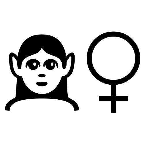 🧝♀ Emoji Domain black and white Symbola rendering